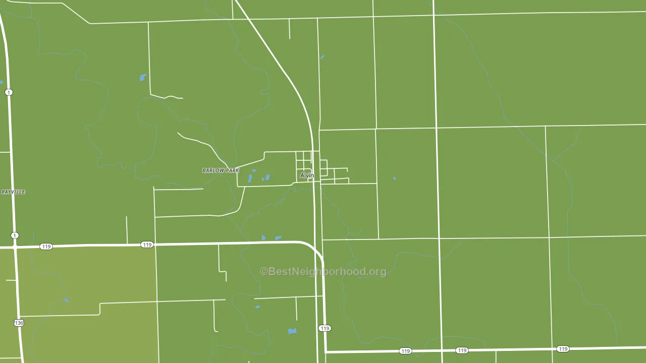 Alvan, IL block-group voter-turnout map