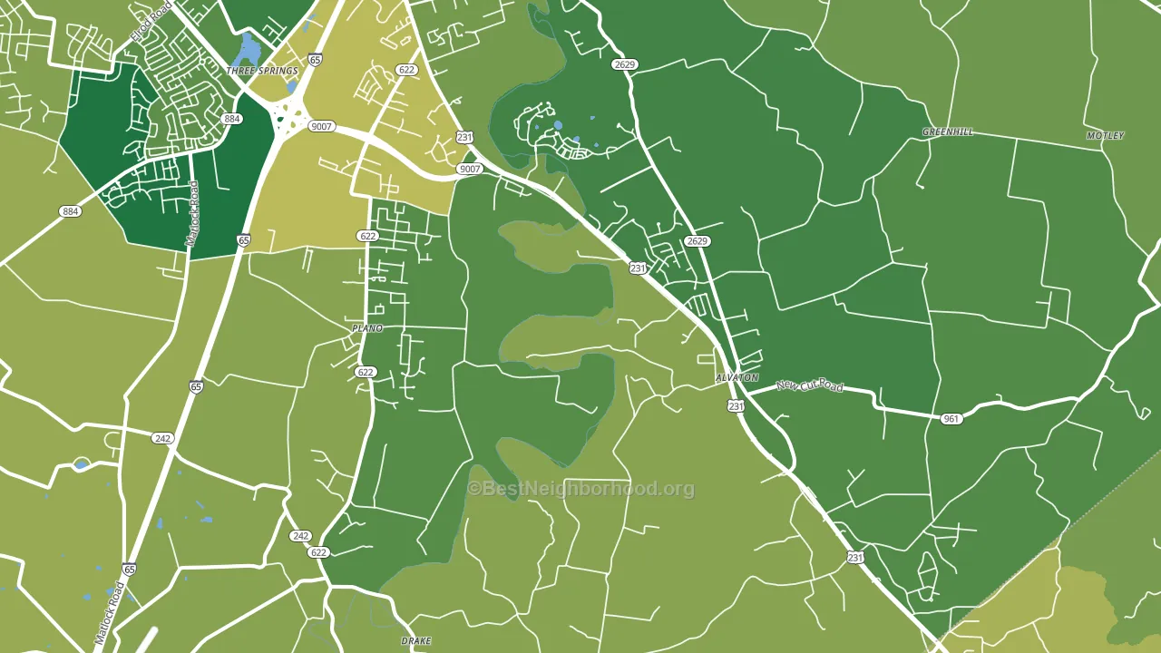 Alvaton, KY block-group voter-turnout map