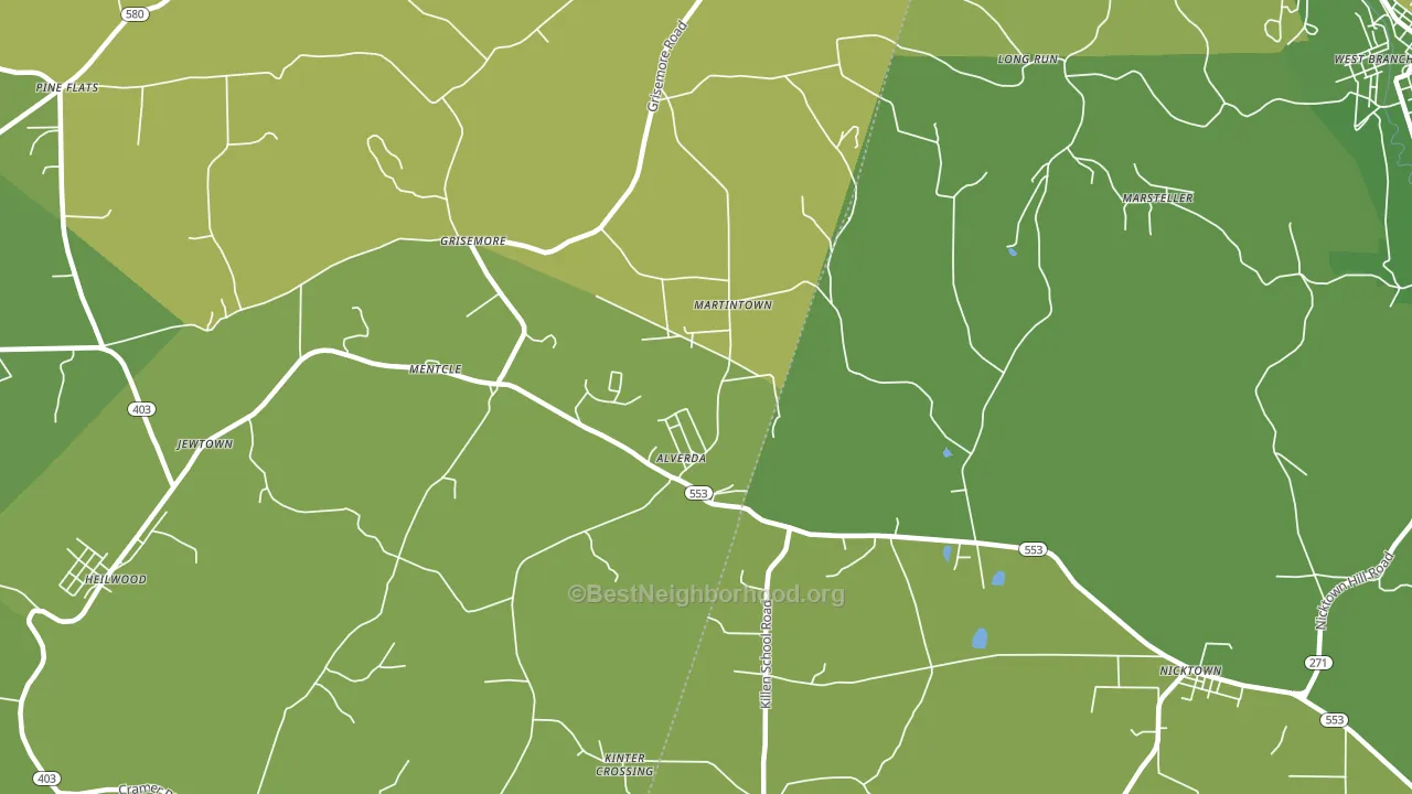 Alverda, PA block-group voter-turnout map
