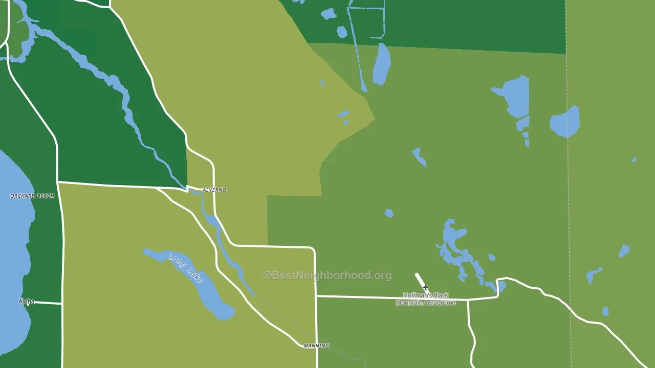 Alverno, MI block-group voter-turnout map
