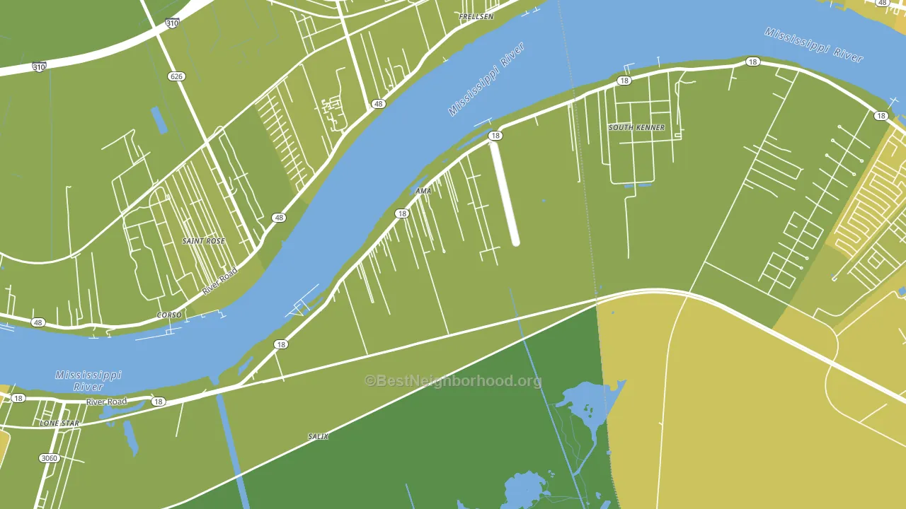 Ama, LA block-group voter-turnout map