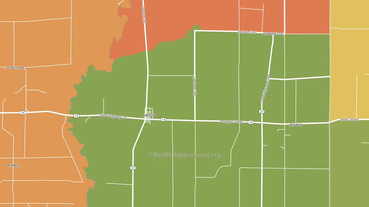 Amagon, AR block-group voter-turnout map