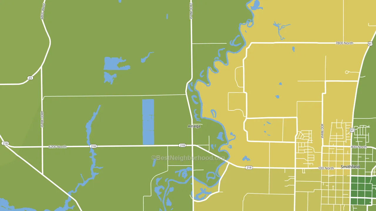 Amalga, UT block-group voter-turnout map