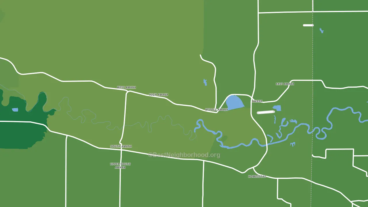 Amana, IA block-group voter-turnout map