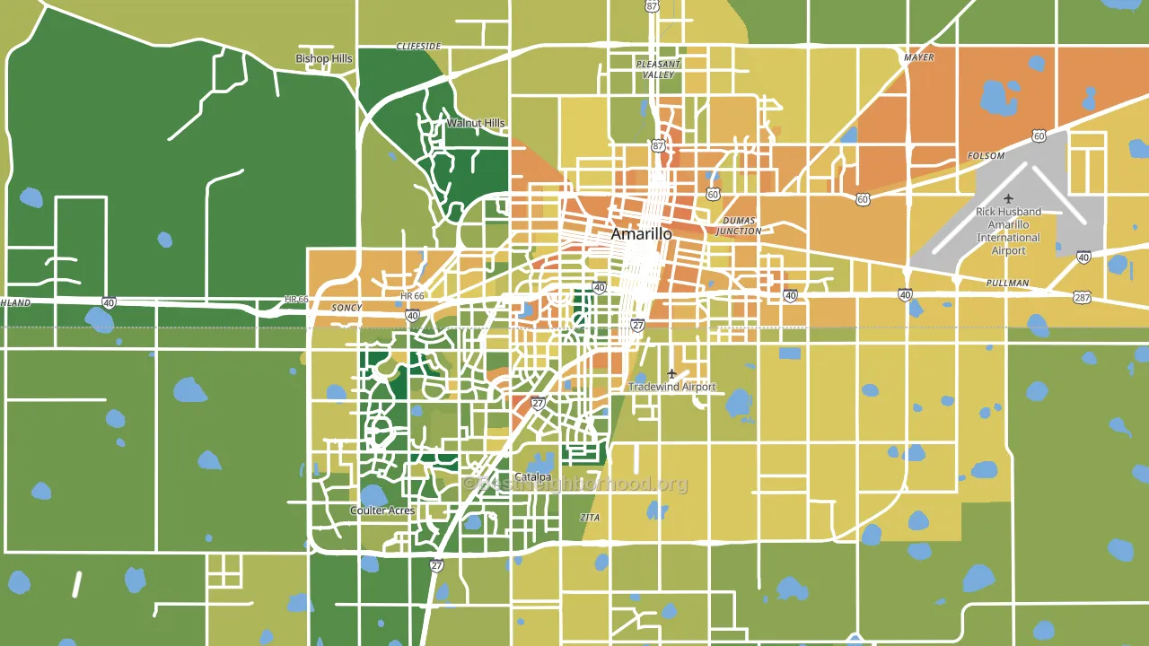 Amarillo, TX block-group voter-turnout map