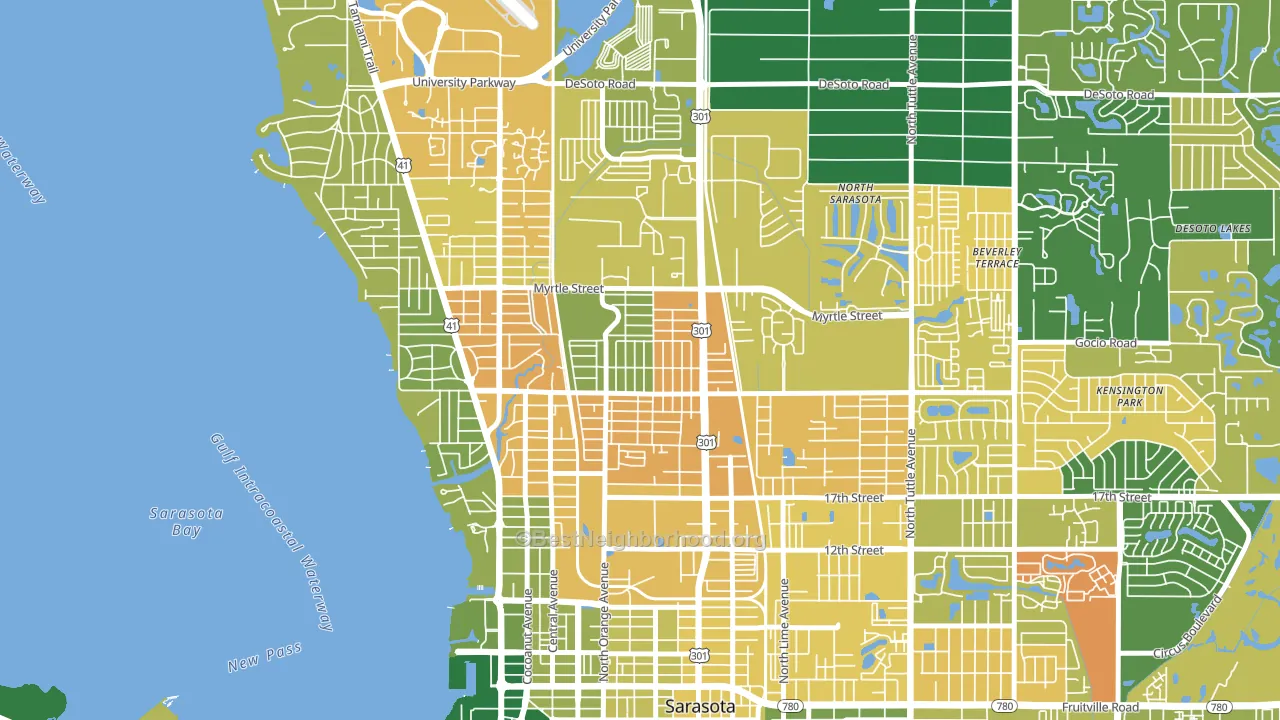 Amaryllis Park, Sarasota, FL block-group voter-turnout map