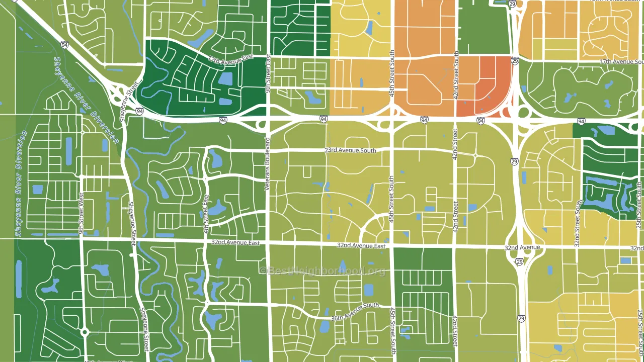 Amber Valley, Fargo, ND block-group voter-turnout map