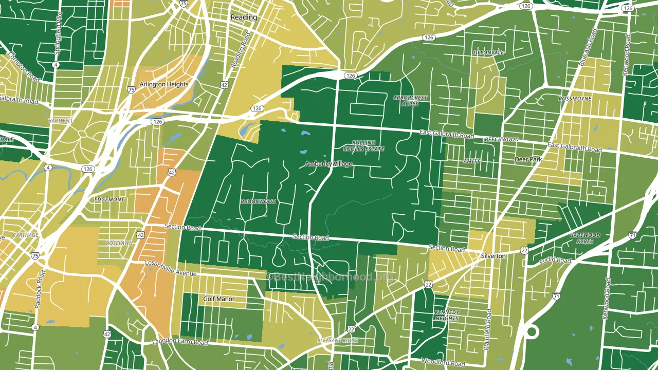 Amberley, OH block-group voter-turnout map