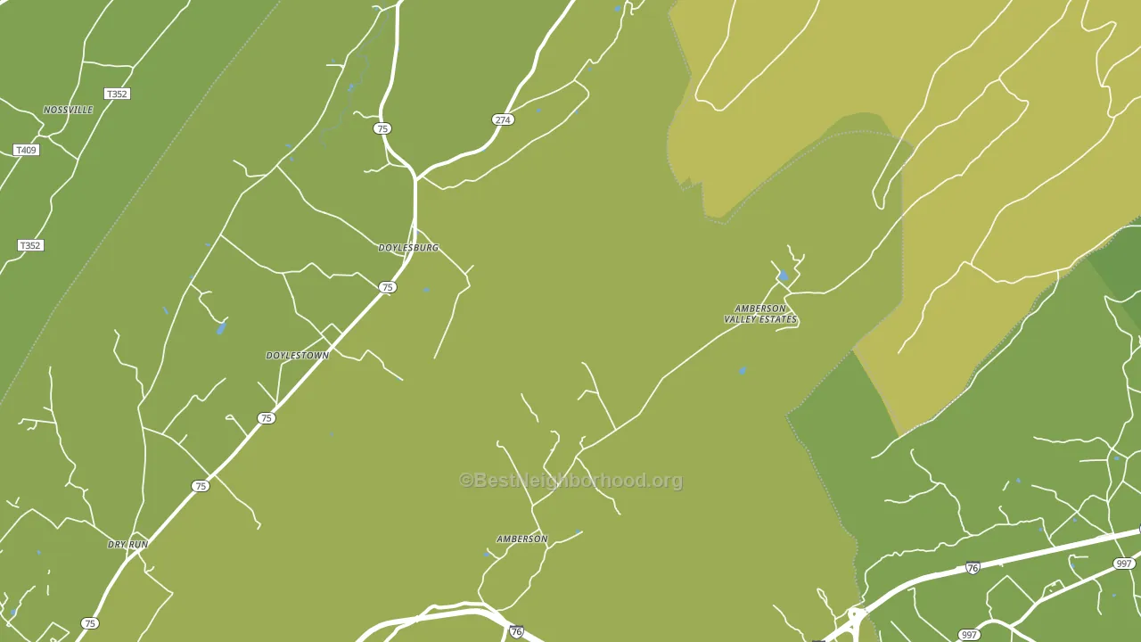 Amberson, PA block-group voter-turnout map