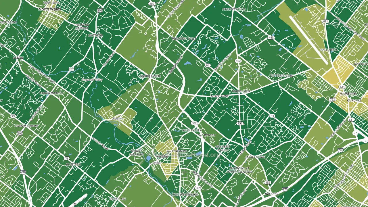 Ambler, PA block-group voter-turnout map