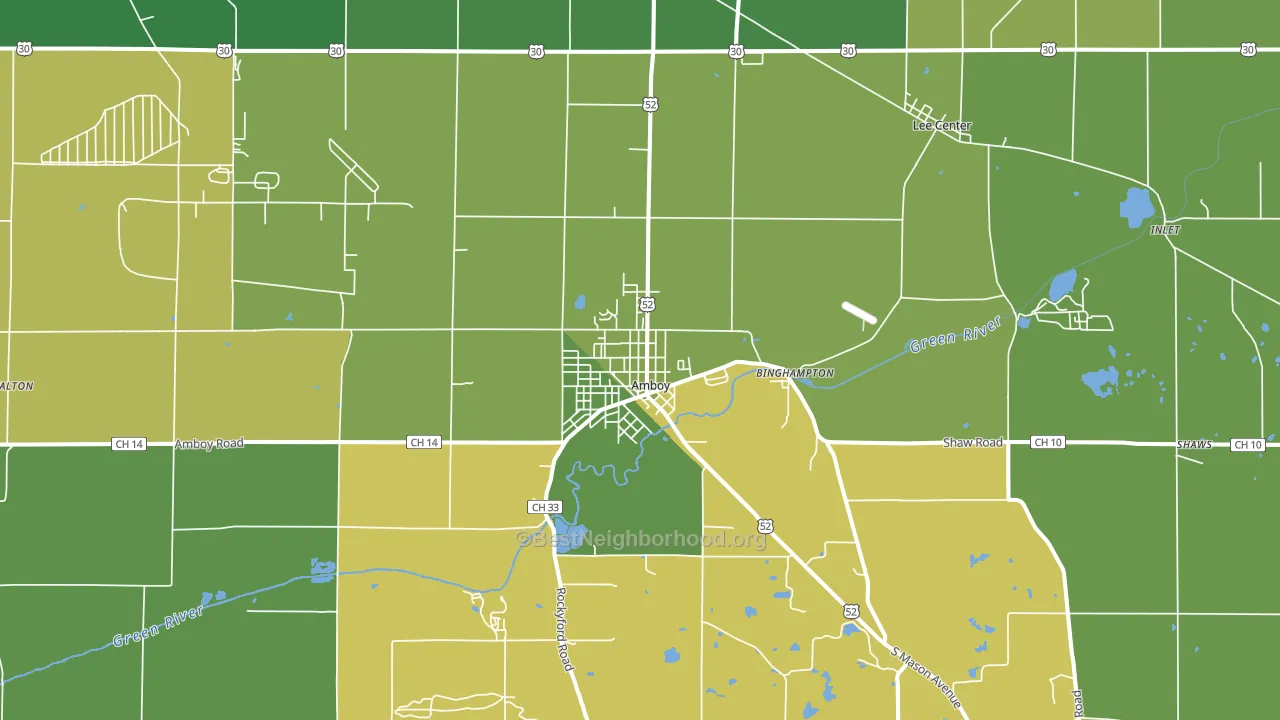 Amboy, IL block-group voter-turnout map