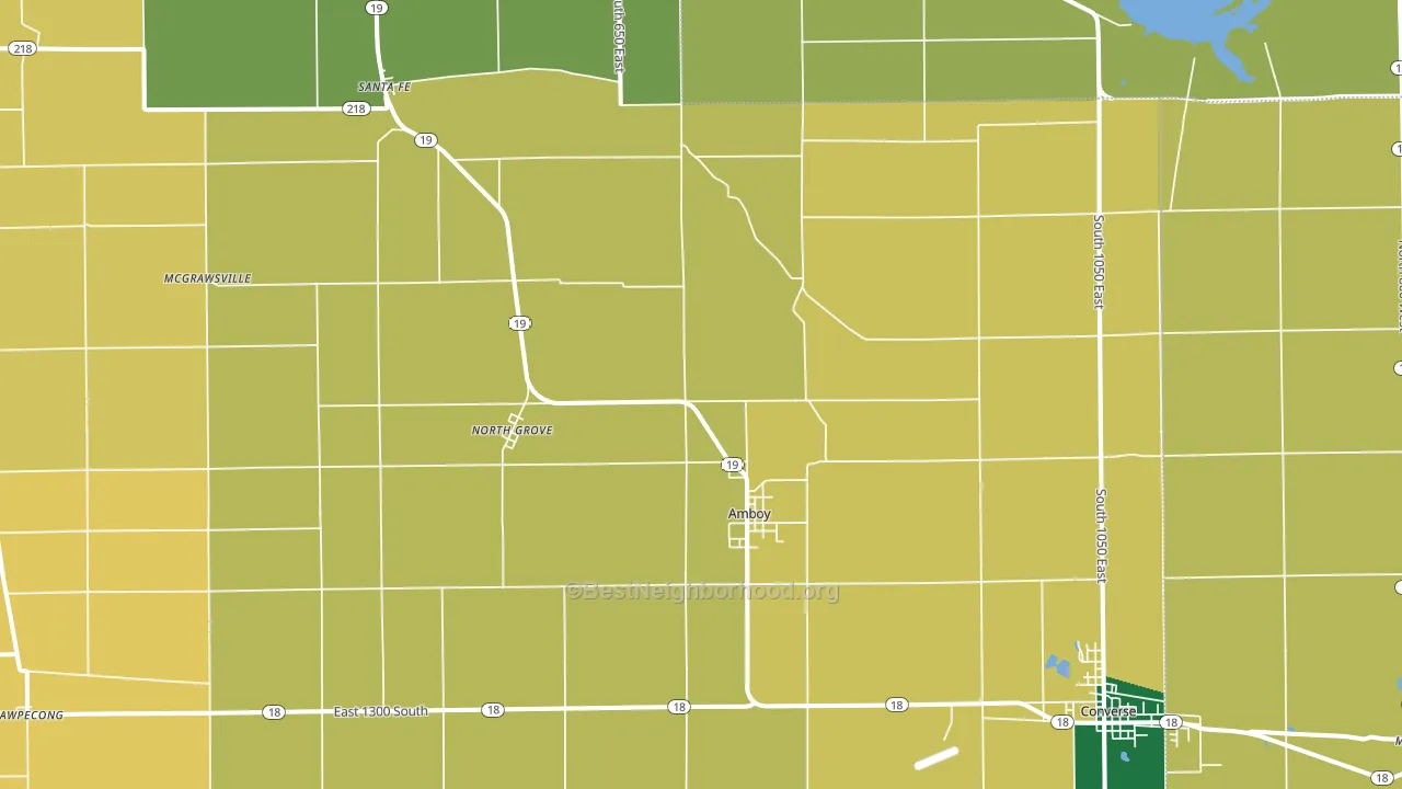 Amboy, IN block-group voter-turnout map