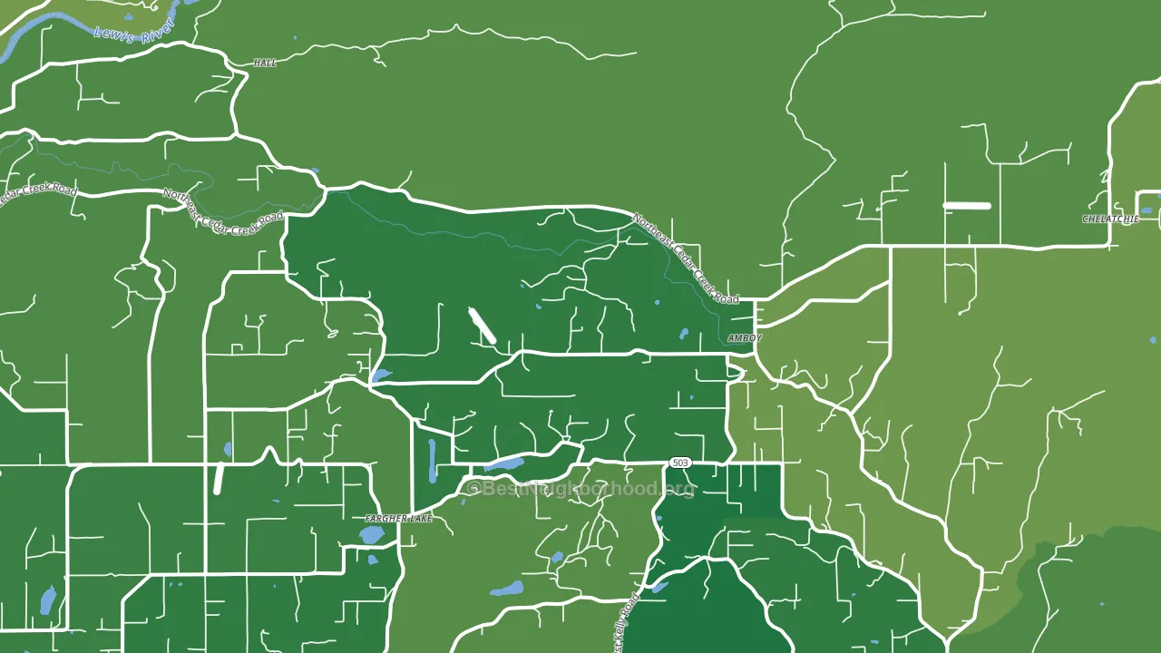 Amboy, WA block-group voter-turnout map