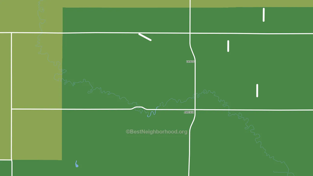 Amenia, ND block-group voter-turnout map