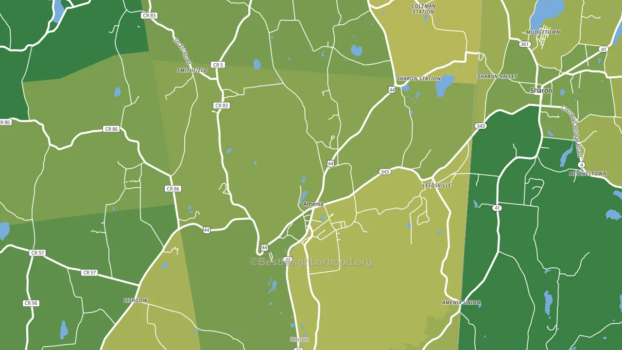 Amenia, NY block-group voter-turnout map