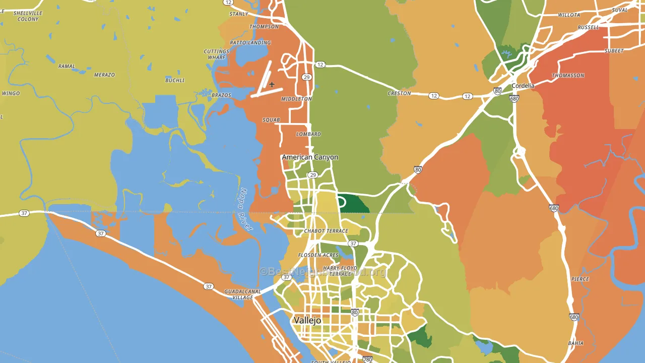 American Canyon, CA block-group voter-turnout map