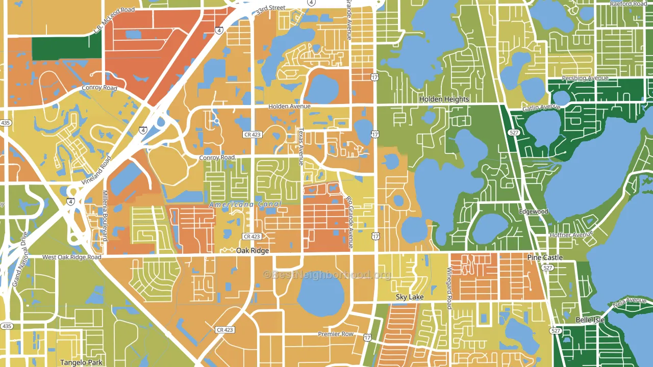 Americana, Oak Ridge, FL block-group voter-turnout map