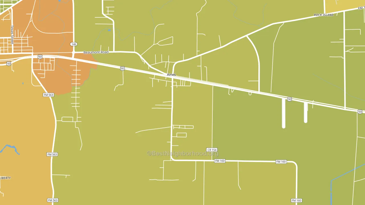 Ames, TX block-group voter-turnout map