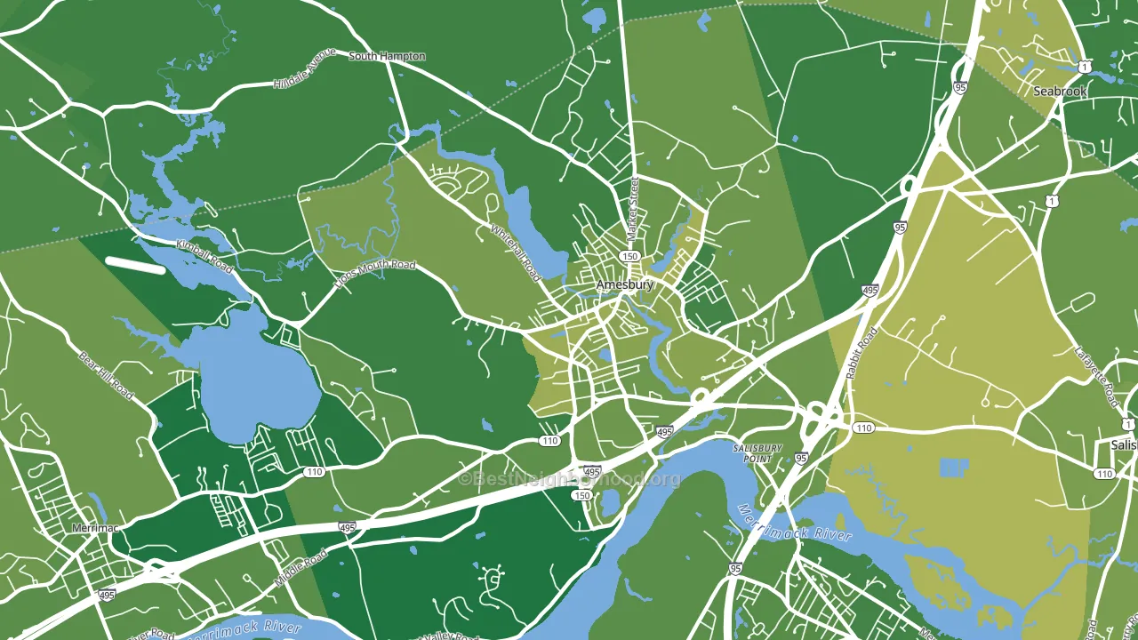 Amesbury Town, MA block-group voter-turnout map