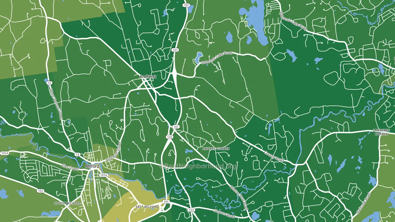 Amherst, NH block-group voter-turnout map