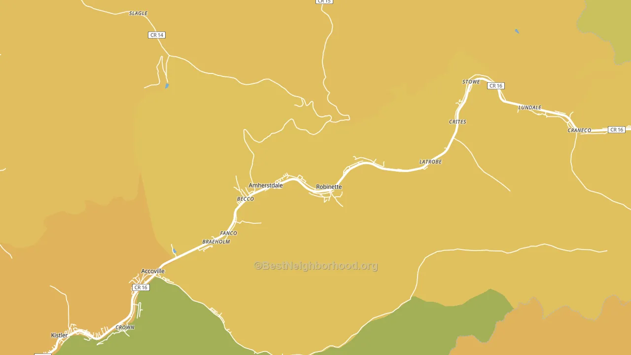 Amherstdale, WV block-group voter-turnout map
