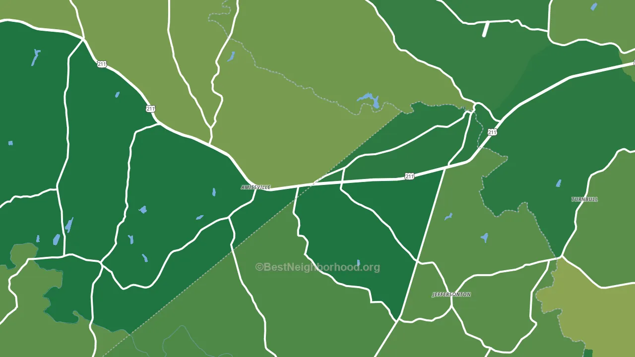 Amissville, VA block-group voter-turnout map