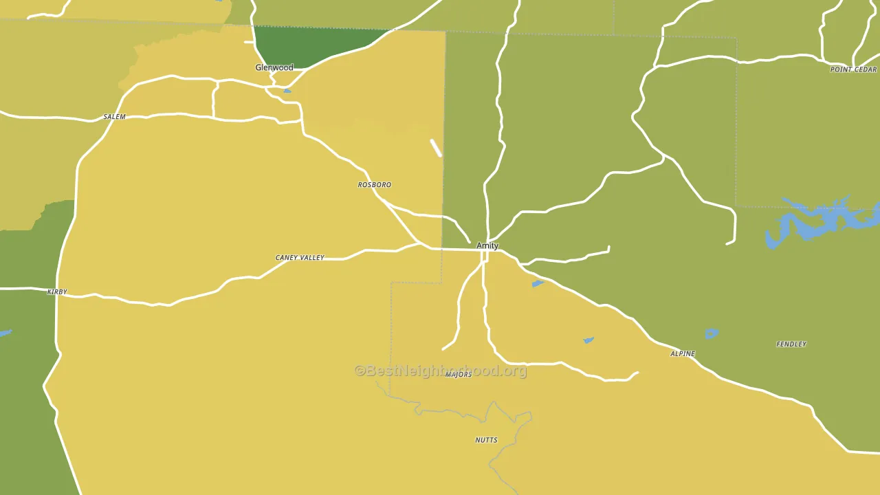 Amity, AR block-group voter-turnout map