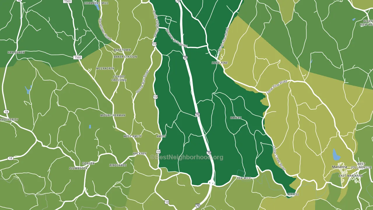 Amity, PA block-group voter-turnout map