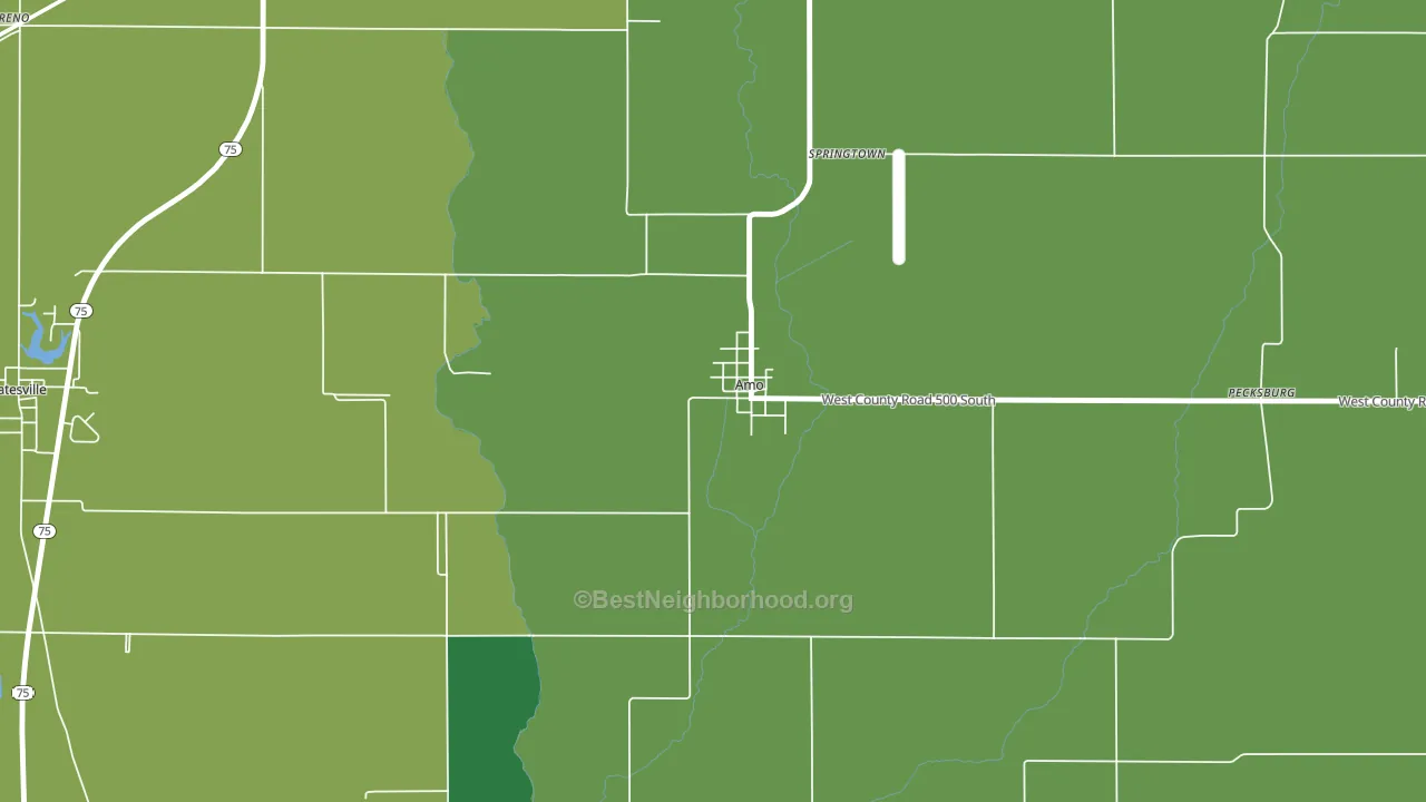 Amo, IN block-group voter-turnout map