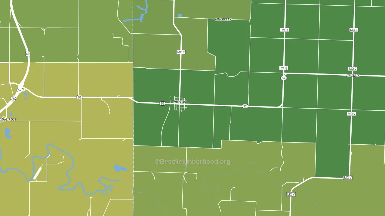 Amoret, MO block-group voter-turnout map