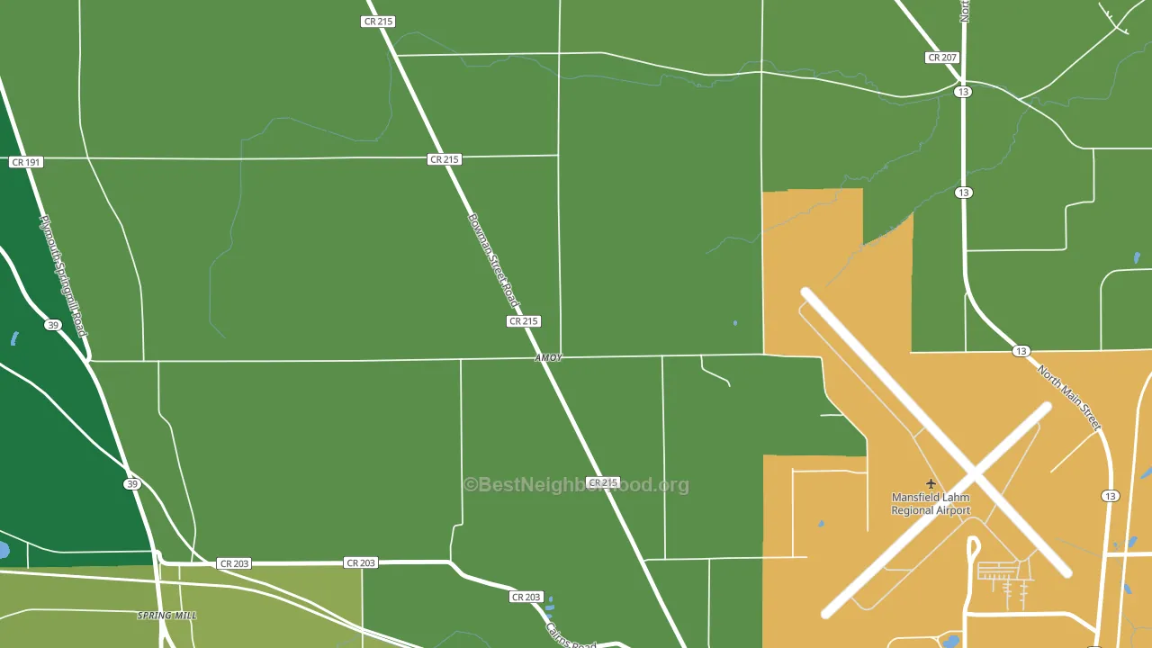 Amoy, OH block-group voter-turnout map