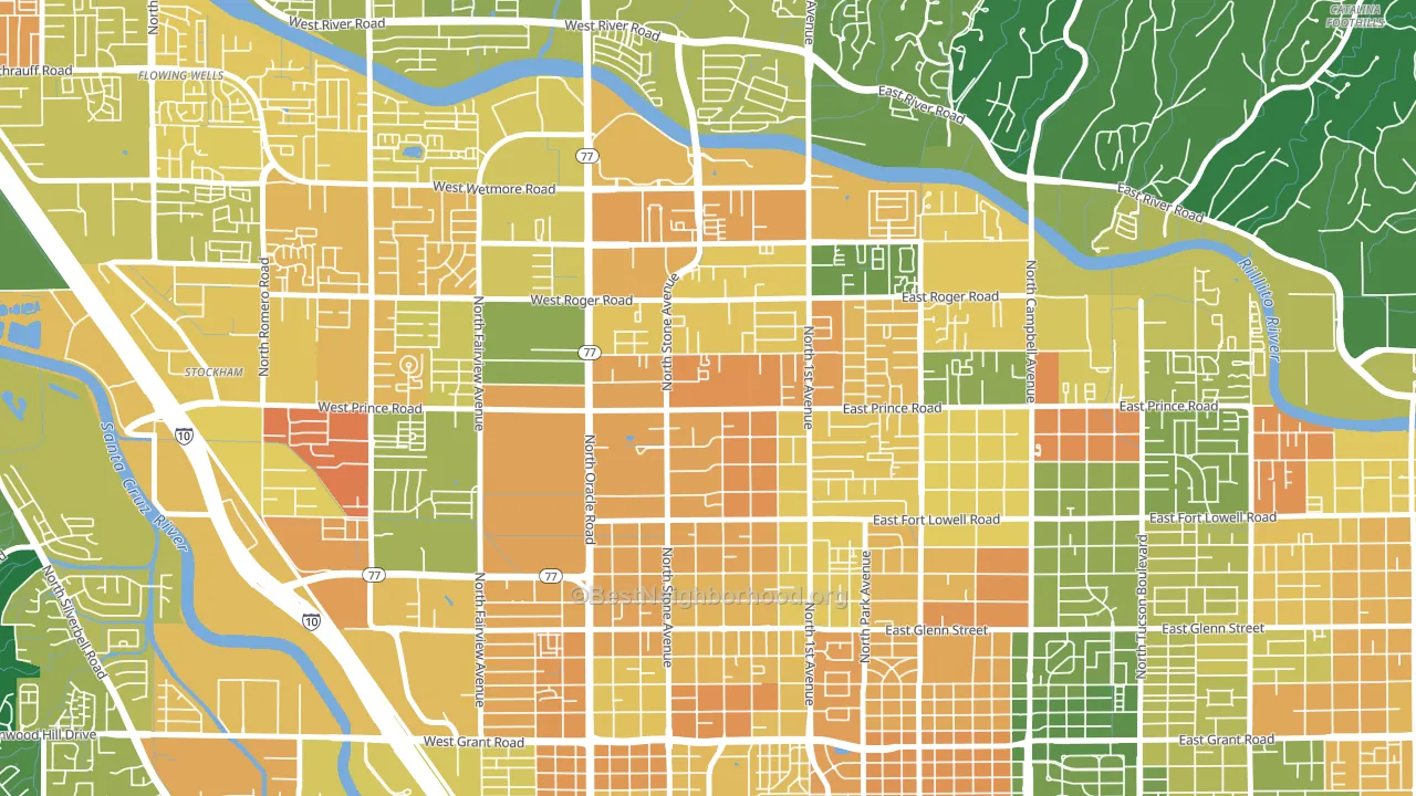 Amphi, Tucson, AZ block-group voter-turnout map