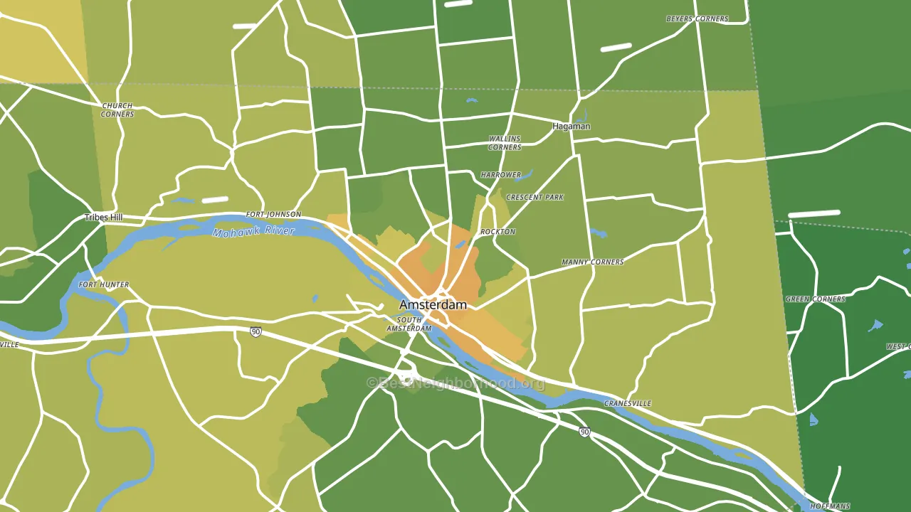 Amsterdam, NY block-group voter-turnout map