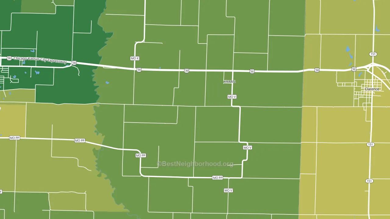 Anabel, MO block-group voter-turnout map