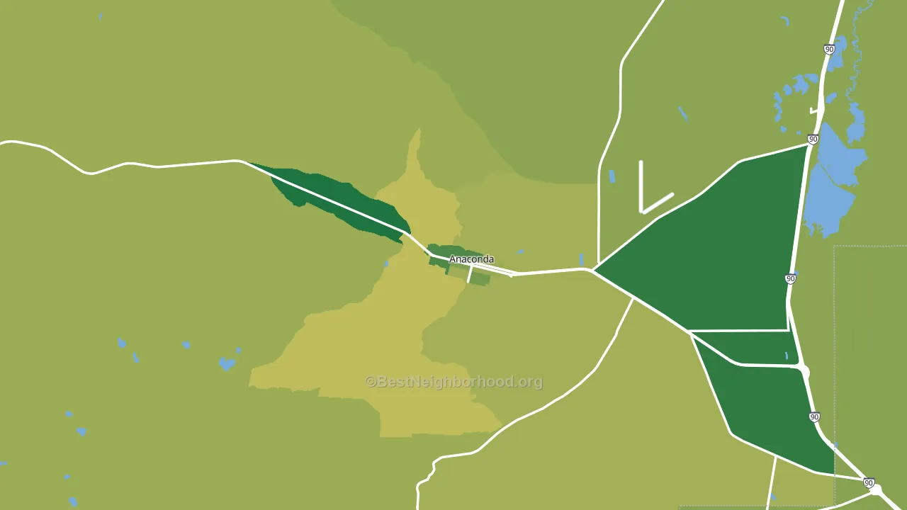 Anaconda, MT block-group voter-turnout map
