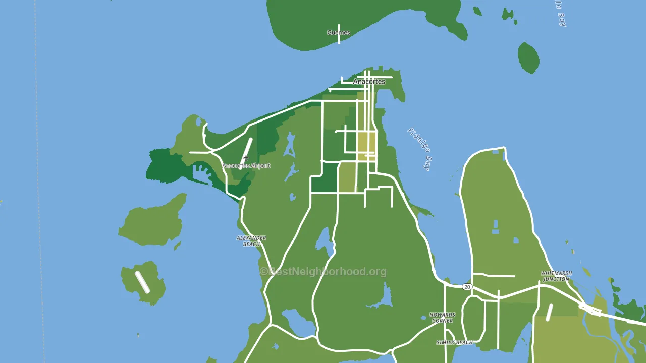 Anacortes, WA block-group voter-turnout map