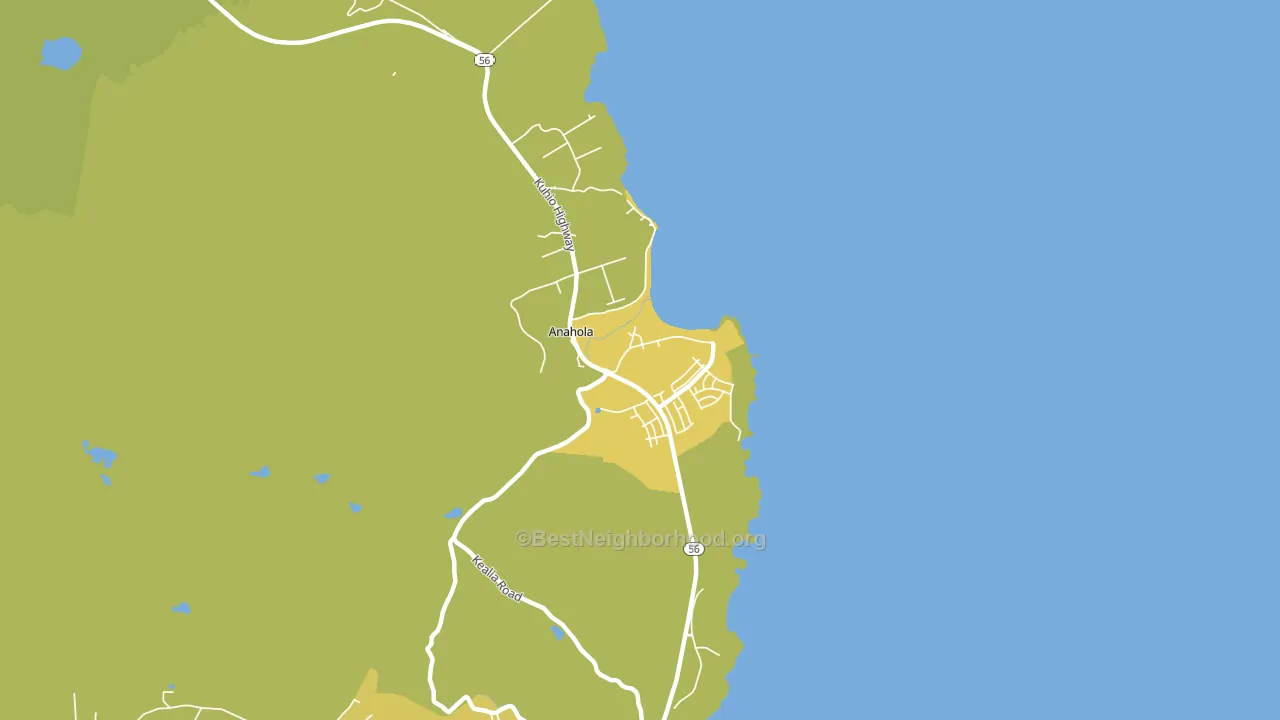 Anahola, HI block-group voter-turnout map
