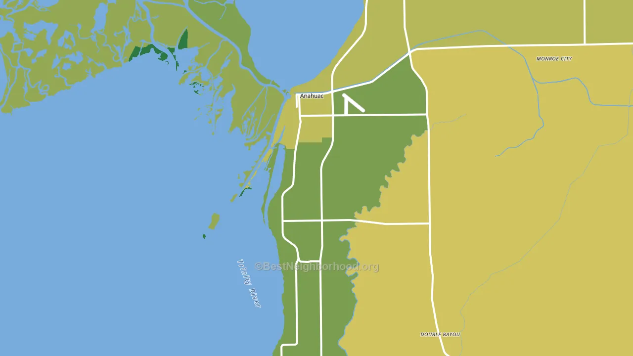 Anahuac, TX block-group voter-turnout map