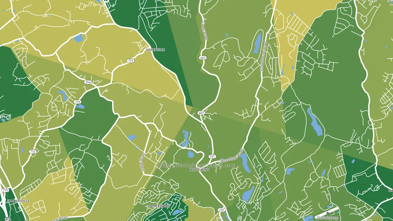 Analomink, PA block-group voter-turnout map