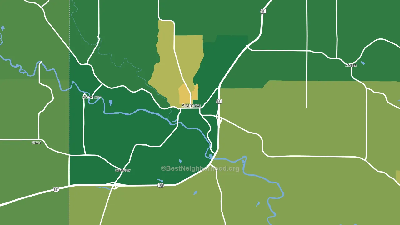 Anamosa, IA block-group voter-turnout map