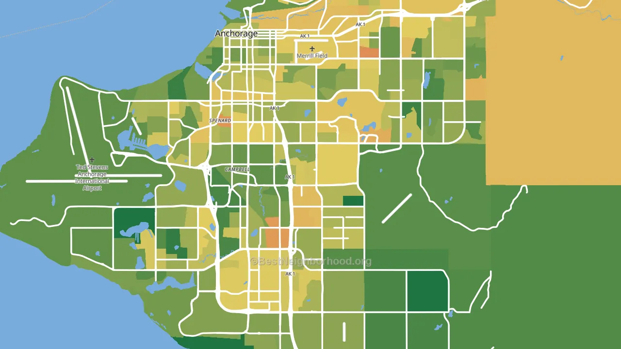 Anchorage, AK block-group voter-turnout map