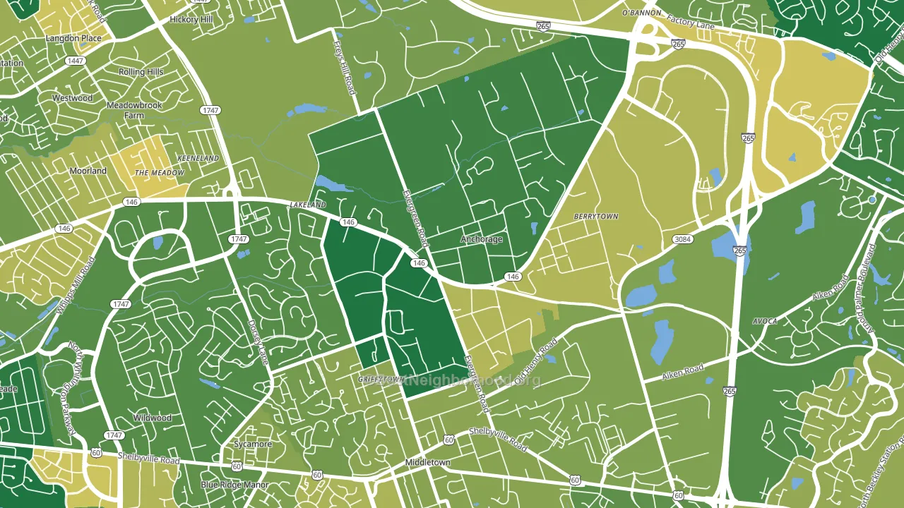 Anchorage, KY block-group voter-turnout map