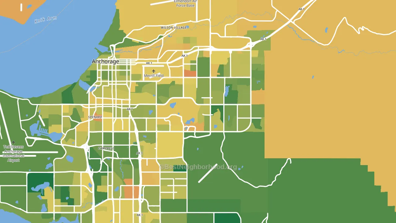 Anchorage Municipality, AK block-group voter-turnout map