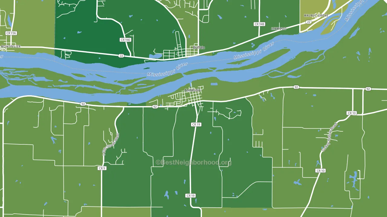 Andalusia, IL block-group voter-turnout map