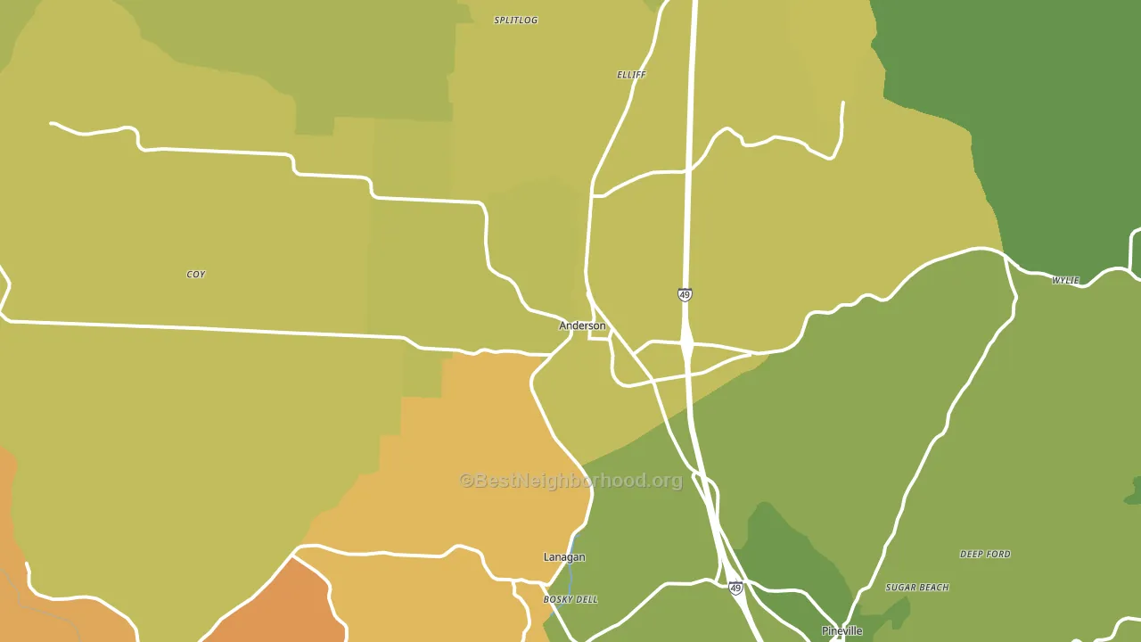 Anderson, MO block-group voter-turnout map