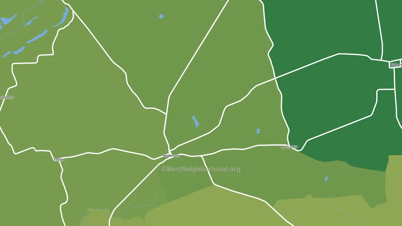 Anderson, TX block-group voter-turnout map