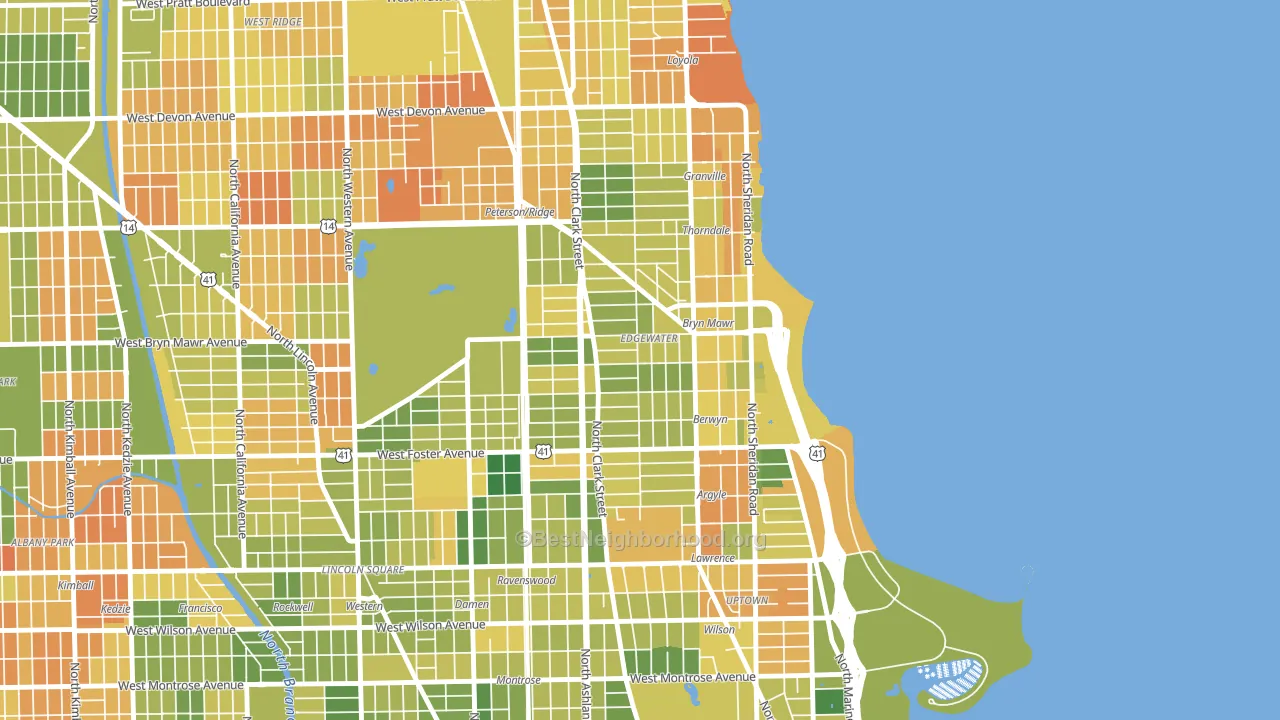Andersonville, Chicago, IL block-group voter-turnout map