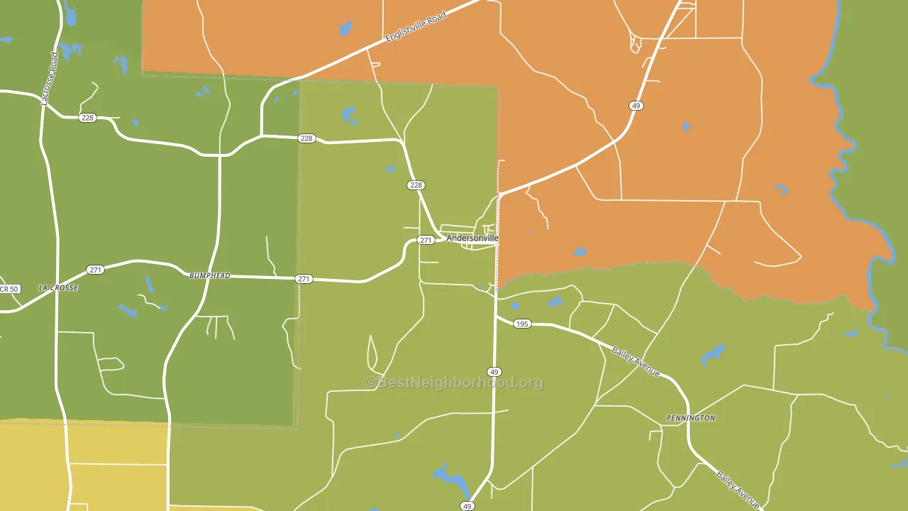 Andersonville, GA block-group voter-turnout map