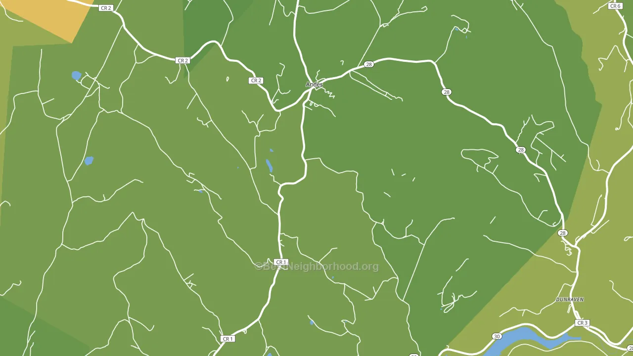 Andes, NY block-group voter-turnout map