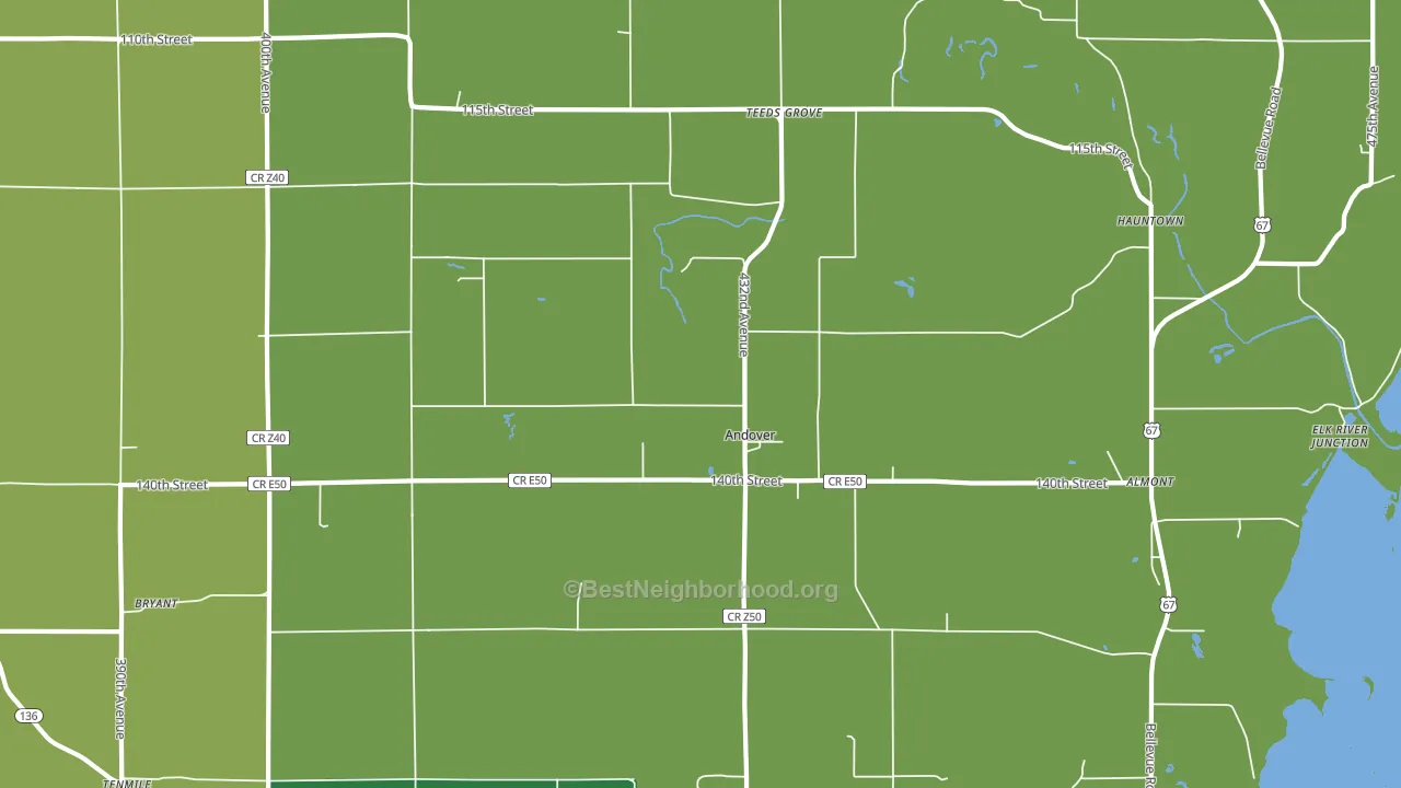 Andover, IA block-group voter-turnout map